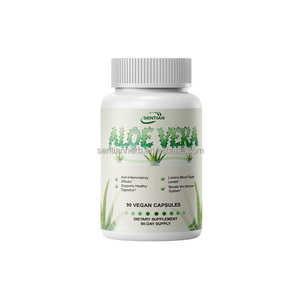 Capsules d'<span class=keywords><strong>aloe</strong></span> <span class=keywords><strong>vera</strong></span> pour adultes, efficacité pour soutenir le système immunitaire, certifiées ISO22000, <span class=keywords><strong>bienfaits</strong></span> pour la santé, chaque capsule - Product Image 1