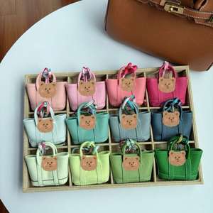 Nueva moda de cuero de grano superior Mini bolso de mano percha adornos monedero colgante <span class=keywords><strong>llavero</strong></span> bolso encantos para mujer - Product Image 1