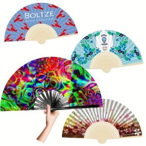 Abanicos de Mano Personalizados para Regalos de Boda, Abanico Plegable de Tela para Mujer - Product Image 1