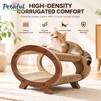 Griffoir pour chat en bois grainé ovale OEM, double couche, tunnel creux, griffoir ondulé, canapé pour chat pour chats d'intérieur et chatons