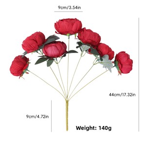 Peonías Artificiales de Estilo Europeo de 7 Cabezas, Artículos de Decoración para el Hogar, Peonías de Seda para Centros de Mesa de Boda, Flores Artificiales - Product Image 4