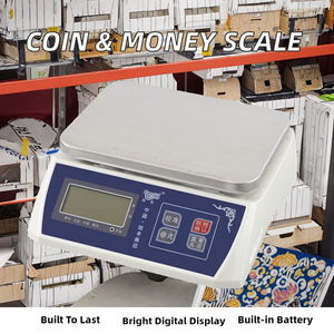 Bilancia da Banco Elettronica Ricaricabile in Plastica ABS e Acciaio Inox con Display LCD Digitale per Conteggio di Monete e Timbri con Precisione di 0,1g - Product Image 2