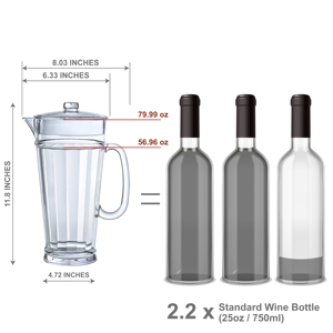 เหยือกแก้ววัสดุ Tritan ไม่มีสาร BPA เหยือกพลาสติกทนทาน - Product Image 3