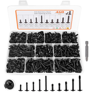 Tapping Screws 410 Stainless Steel Phillips Head Round Washer Drill Self Drilling Screw Set For Metal Imperial Size - Product Image 3