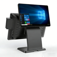 Terminal POS de Pantalla Dual de 15.6 Pulgadas, Sistema POS Windows Todo en Uno, Caja Registradora POS con Pantalla Táctil, Sistema POS para Minoristas, Caja Registradora