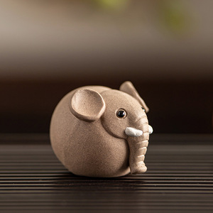 Figura decorativa de elefante morado con tapa para juego de té Kung Fu. - Product Image 4