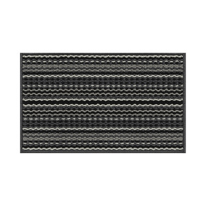 Tapis de cuisine rayé rectangulaire antidérapant en polypropylène gris foncé absorbant l'eau pour cuisine - Product Image 3