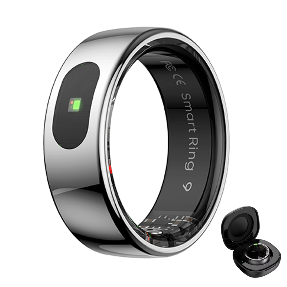R08 Smart Ring Alloy Case 50M Waterproof Health Tracker with Heart Rate and Blood Oxygen Detection Sleep Tracker