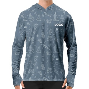 เสื้อตกปลาแขนยาวป้องกันรังสียูวีแบบกำหนดเอง โพลีเอสเตอร์ พิมพ์ลายแบบซับลิเมชั่น เสื้อผ้าตกปลาสำหรับผู้ชาย - Product Image 4