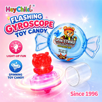 Bonbons en gros personnalisés sous marque privée, bonbons gyroscope LED clignotants en vrac, couleurs bleu rose, snacks interactifs pour la vente au détail