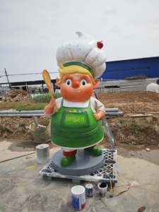 Estatua de <span class=keywords><strong>Chef</strong></span> Gordo de Fibra de Vidrio, Tamaño Real, para Decoración de Cocina de Restaurante o Publicidad - Product Image 4
