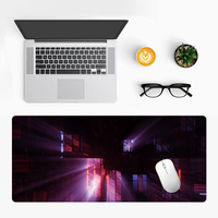 Tapis de bureau étendu en caoutchouc personnalisable pour ordinateur portable de gaming, anti-rayures, résistant à l'eau, par sublimation, vente en gros