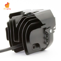 Phare de Travail LED 3 Pouces 40W 5D 4 Lentilles, Projecteur Anti-Brouillard à Conduite DRL Rouge pour Voiture 4x4 Tout-Terrain Camion Tracteur Moto à Encastrer
