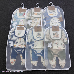 Conjunto de 7 piezas de algodón para bebé recién nacido, pelele con pies, ropa de un mes, estilo Instagram, bolsa de regalo - Product Image 2