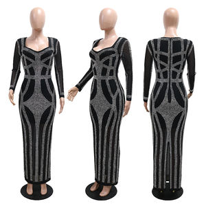 Luxe Dinner Gown Elegante Vestido Maxi Com Liner Lady <span class=keywords><strong>Prom</strong></span> Dress para Party Club Aniversário - Product Image 6