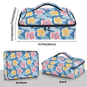 Aloha personalizado hawaiano hibisco flores aislamiento térmico portátil cazuela portador entrega de alimentos bolsa de <span class=keywords><strong>Pizza</strong></span> entrega de alimentos - Product Image 3