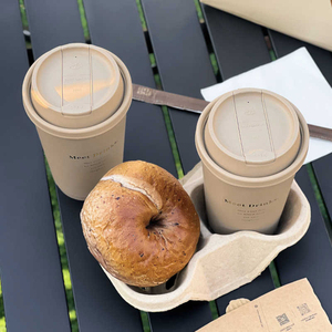 Ly giấy dùng một lần in logo tùy chỉnh 8oz-16oz, thành đôi, dùng cho trà sữa nóng và cà phê, ly cà phê đen thành đôi có nắp - Product Image 5