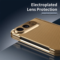 Étui de téléphone en cuir PU vegan de haute qualité avec charnière électroplaquée pour iPhone Duo avec protection d'écran en verre trempé antichoc