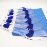 Semelles orthopédiques en gel de silicone transparent bleu, coussinets en gel épais, absorption des chocs, antidérapants, inserts pour fasciite plantaire