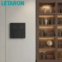 Kit d'éclairage LED complet pour armoire avec capteur tactile PIR à détection de mouvement de la main, panneau à 6 touches et interrupteur intelligent sans fil 2.4G