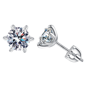 Boucles d'oreilles en argent 925 D-colored Mosang Cross Border, motif fleur <span class=keywords><strong>de</strong></span> prunier à six griffes, pour mariage en Europe et en Amérique - Product Image 5