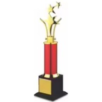 Trophée Métallique Personnalisé Gravé Éco-responsable 3 Étoiles, Meilleures Ventes, Options Multi-tailles pour Récompenses d'Employés et Académiques REGAL