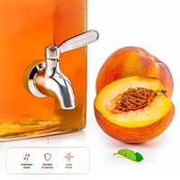Distributeur de thé glacé en verre à eau de comptoir de 80oz pour réfrigérateur de fête avec robinet étanche pot rectangulaire transparent