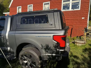 Capot de <span class=keywords><strong>camion</strong></span> verrouillable pour Ford F-150 avec barres de toit, auvent de chargement robuste et résistant aux intempéries pour pick-up, utilisation extérieure - Product Image 6