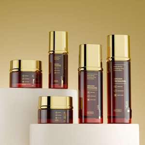 Ensemble <span class=keywords><strong>de</strong></span> soins cosmétiques <span class=keywords><strong>de</strong></span> luxe en verre carré, comprenant un flacon pompe pour <span class=keywords><strong>toner</strong></span> et une pot à crème pour le visage. - Product Image 3