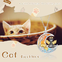 Collier personnalisé en argent sterling 925 avec pierre de lune arc-en-ciel pour chat, bijoux commémoratifs pour femmes, vente en gros