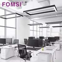 FOMSI 20W L forme aluminium 3CCT réglable LED pendentif bureau intérieur lustre décoratif en forme de L LED plafonniers linéaires