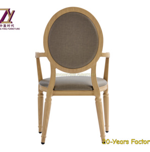 Fauteuil de salle à manger ergonomique moderne Nouveau design Classique Dossier rond en aluminium Empilable pour la maison Hôtel - Product Image 4