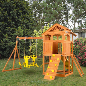 Aire <span class=keywords><strong>de</strong></span> jeux <span class=keywords><strong>en</strong></span> <span class=keywords><strong>bois</strong></span> écologique imperméable personnalisée pour enfants avec balançoire et toboggan <span class=keywords><strong>en</strong></span> <span class=keywords><strong>bois</strong></span> - Product Image 2