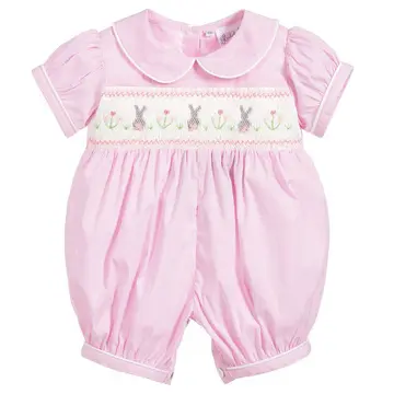 Op Maat Gemaakte Bubble Hand Geborduurde Konijn Wortel Baby Smokken Jongens Meisjes Baby Rompertjes Boutique Gesmokte Kinderkleding