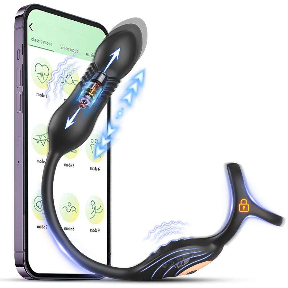 New Jackman Three-Ring Telescopic App Control Wearable Vibrating Anal