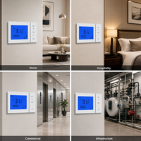 Termostato Inteligente HYSEN HY01BW con Pantalla Táctil LCD, Programable Semanalmente, para Caldera de Gas de Pared