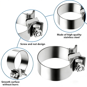 Abrazadera de escape de alta resistencia tipo V de 60 mm, abrazadera de sellado de tubo de escape, abrazadera de junta tórica, abrazadera de escape tipo O para coches - Product Image 3