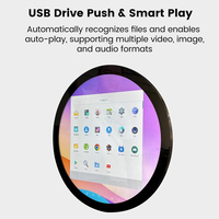 Monitor LCD Circular Android de 23.6 Pulgadas para Uso en Ascensores Interiores QDE, Pantalla Digital HD para Juegos