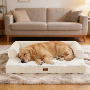 Orthopädisches Hundebett für Große Hunde, Wasserdicht, Eierkarton-Schaumstoff, Abnehmbarer Waschbarer Bezug, Rutschfester Boden, Für Alle Jahreszeiten, Keine Montage Erforderlich - Product Image 1
