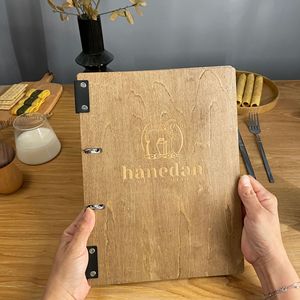 Giá để thực đơn gỗ tùy chỉnh cho nhà hàng, bìa thực đơn quán cà phê gỗ cao cấp, kẹp tài liệu, sách đựng thực đơn cho quán bar, biển hiệu thực đơn quán bar - Product Image 1