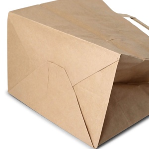 Sacs en papier recyclé écologiques grande taille 26x17x25cm couleur kraft jetables - Product Image 4