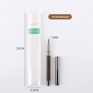 New Wooden Pole Metal Nail <b>Brush</b> Set Uv Nail Gel <b>Round</b> Head <b>Brush</b> Flat Head <b>Brush</b> Factory Customized Wholesale - Product Image 2