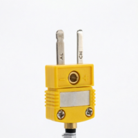 Capteur de température à thermocouple de type K haute précision avec mini-prise jaune, câble isolé en PVC fin, OEM ODM personnalisé