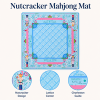 Tapis de Mahjong de Luxe Moderne en Caoutchouc Naturel Peint à la Main, Antidérapant et Réducteur de Bruit, Option de Couleur Personnalisée pour Table de Jeu 4 Joueurs