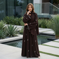 2026 Abaya Cardigan Nida Bordir Bunga Baru untuk Wanita, Pakaian Islami Sederhana Loriya, Gaun Muslim Terbuka, Abaya Idul Fitri dan Hijab