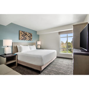 Hyatt House Single Bed with Cabinet <strong>Mirror</strong> Basin Wooden Hotel Furniture for Apartment Use-Headboard <strong>Nightstand</strong> Bed Base - Product Image 3
