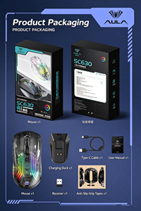 <span class=keywords><strong>Mouse</strong></span> Wireless S630 per E-sports, Terza Generazione, Luminoso e Trasparente, Silenzioso, per Notebook <span class=keywords><strong>con</strong></span> Base di Ricarica - Product Image 6