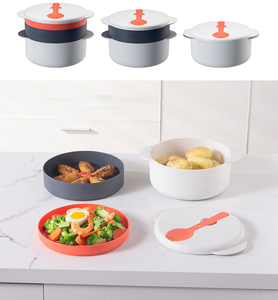 Olla <span class=keywords><strong>Arrocera</strong></span> T231 Nueva para Horno <span class=keywords><strong>Microondas</strong></span>, Olla Multifuncional para Arroz y Verduras, Olla de Vapor de Dos Capas para el Hogar y Restaurantes - Product Image 5