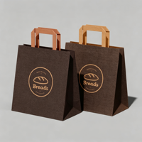 Sacs de transport en papier kraft brun écologiques et recyclables pour commandes en gros avec logo personnalisé pour les boutiques de vêtements et de chaussettes