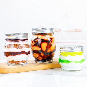 High-end Big Belly <strong>Mason</strong> <strong>Jar</strong> 100ml 200ml 280ml 300ml 500ml 730ml Cylindrical <strong>Transparent</strong> Glass Aluminum Seal Lid - Product Image 1